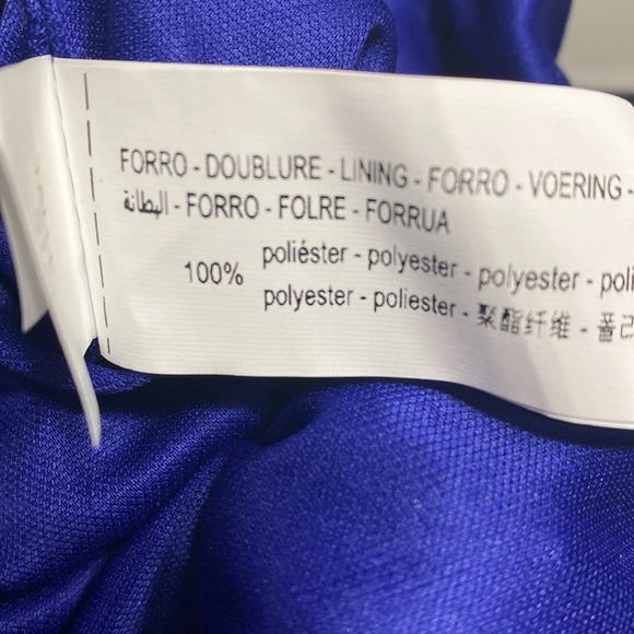 Zara NEW Blue 3D Floral Cut Out Boho Romantic Ruched Strapless Mini Dress XL - Picture 10 of 10